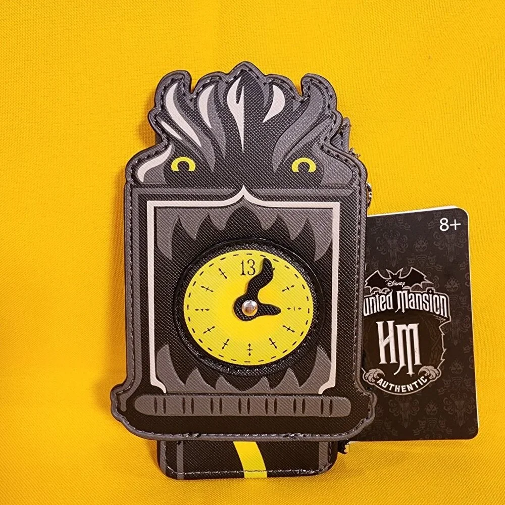 Loungefly Disney Haunted Mansion Welcome Foolish Mortals Clock Card Holder NEW